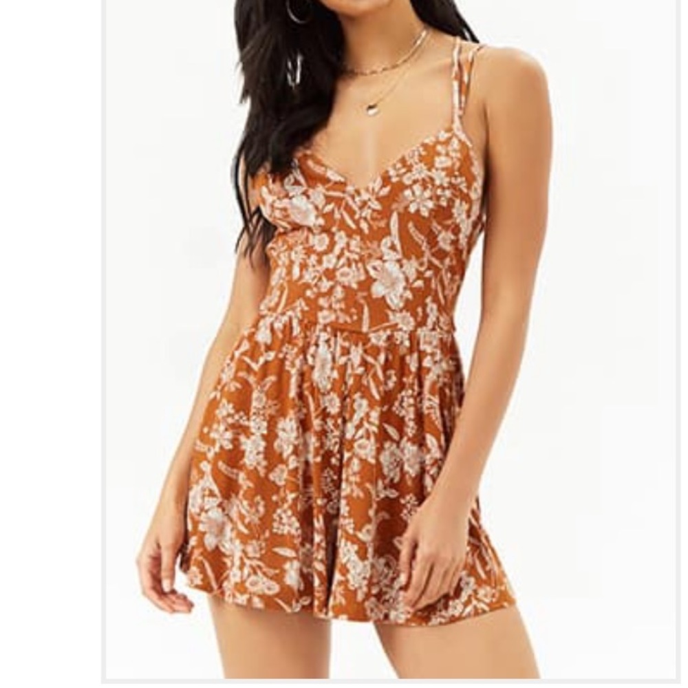 Forever 21 Floral Strappy Romper